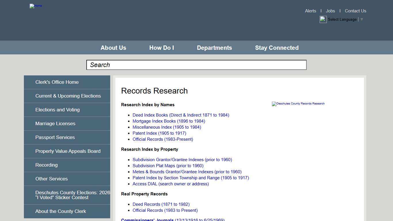 Records Research | Deschutes County Oregon