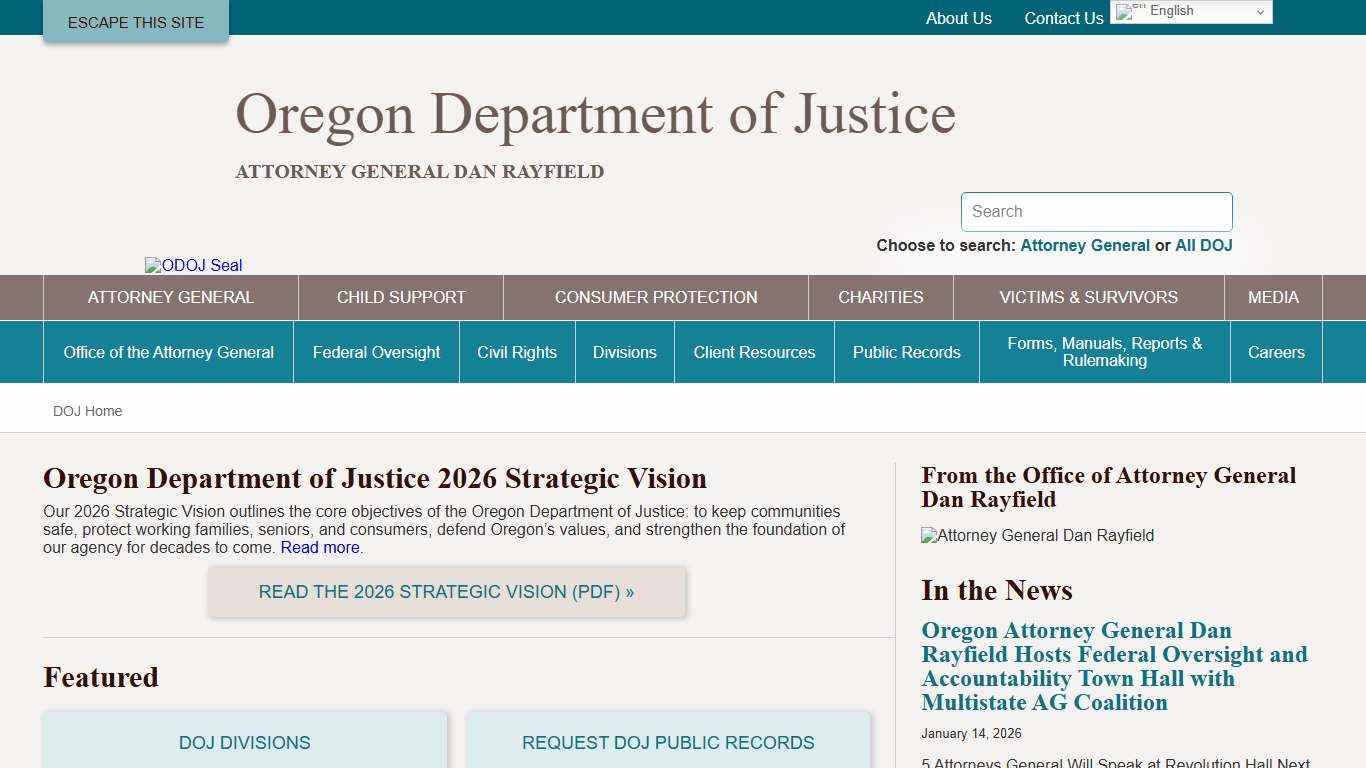Attorney General - Oregon Department of Justice