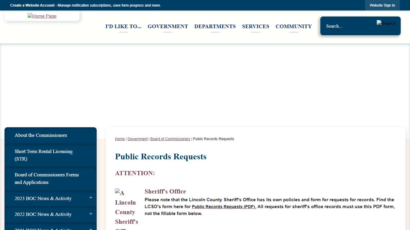 Public Records Requests | Lincoln County, OR