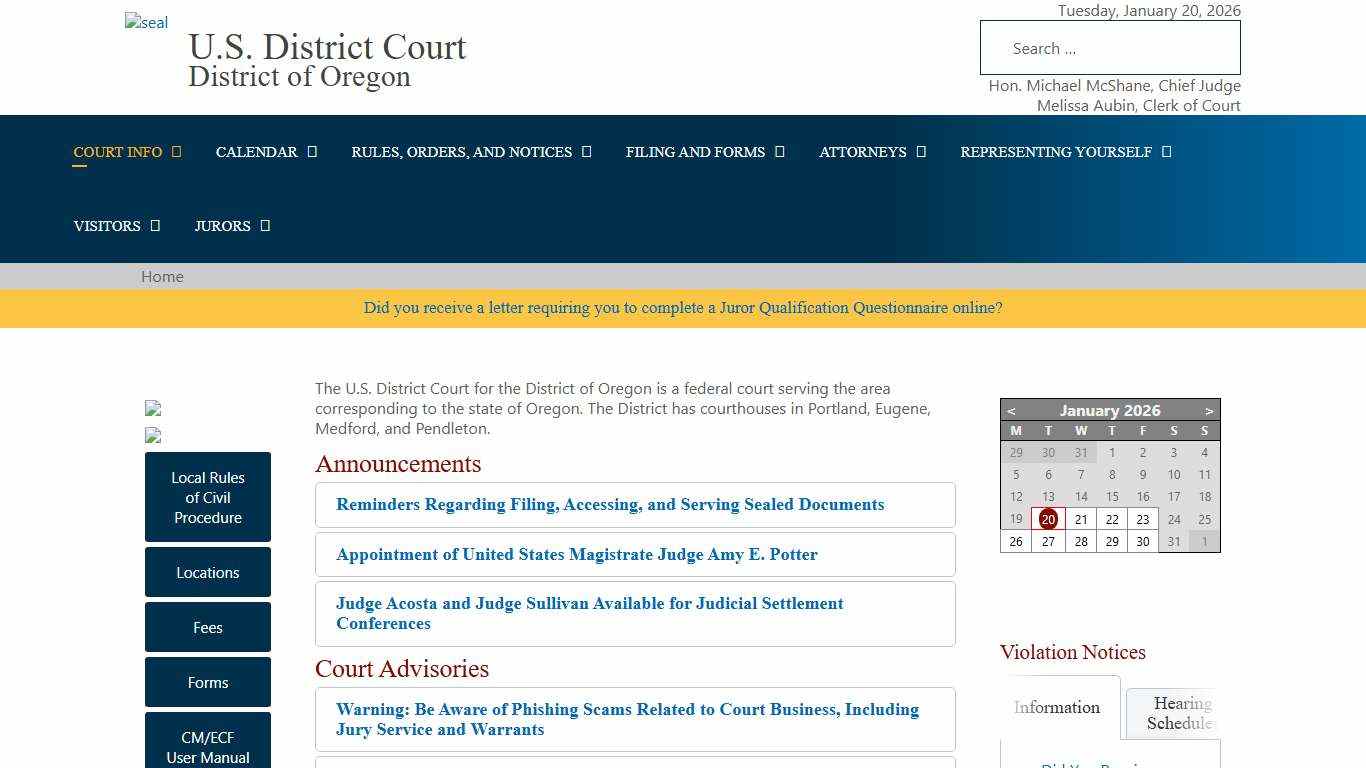 Oregon U.S. District Court